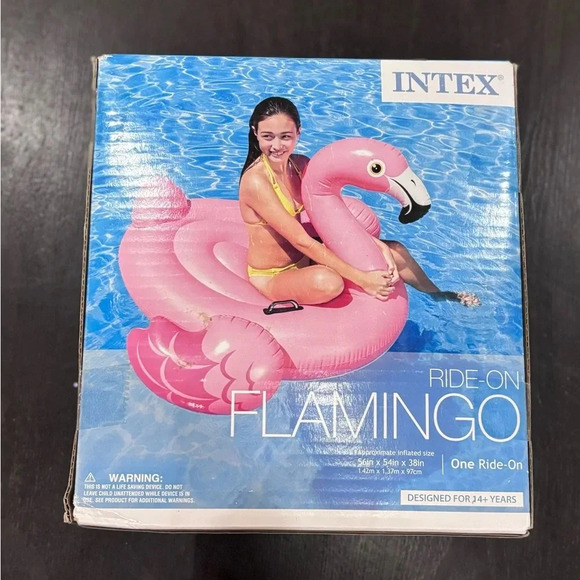 NIB Intex Pink Flamingo Inflatable Pool Lake River Ride On Toy - Picture 1 of 2